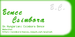 bence csimbora business card